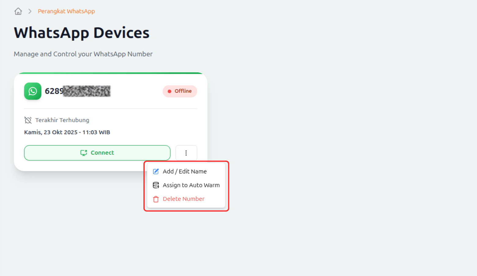 Step 4 - Menu Tambahan Nomor