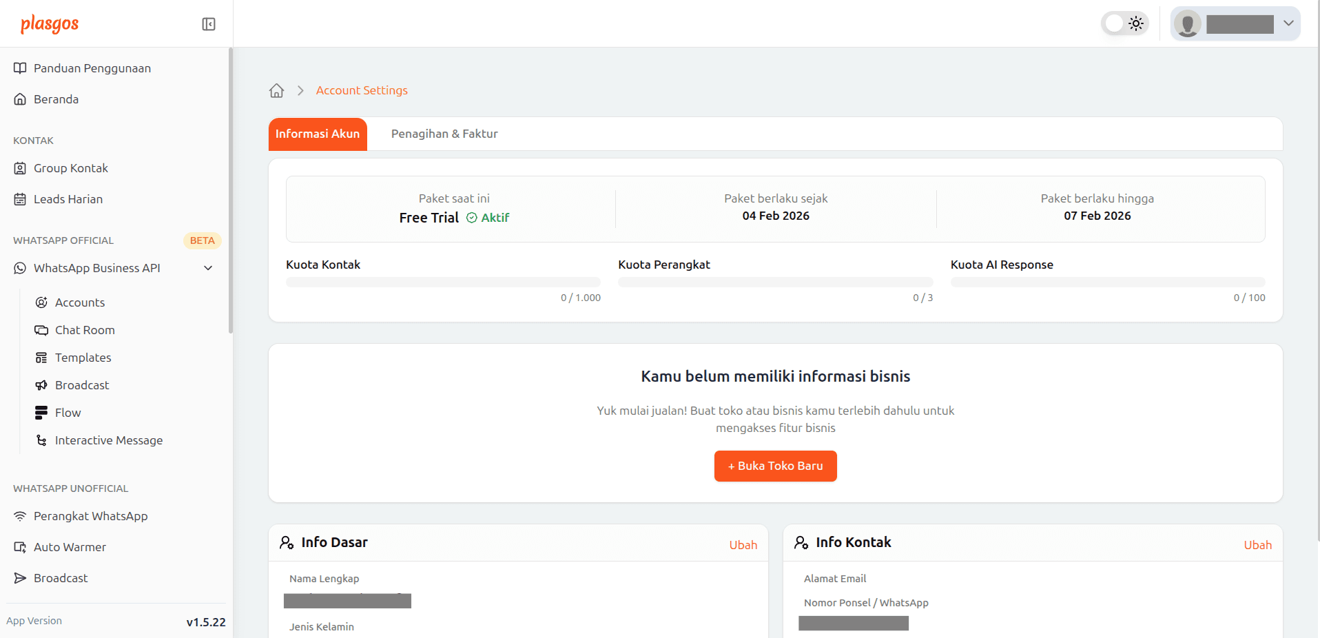 free trial
pengaturan
