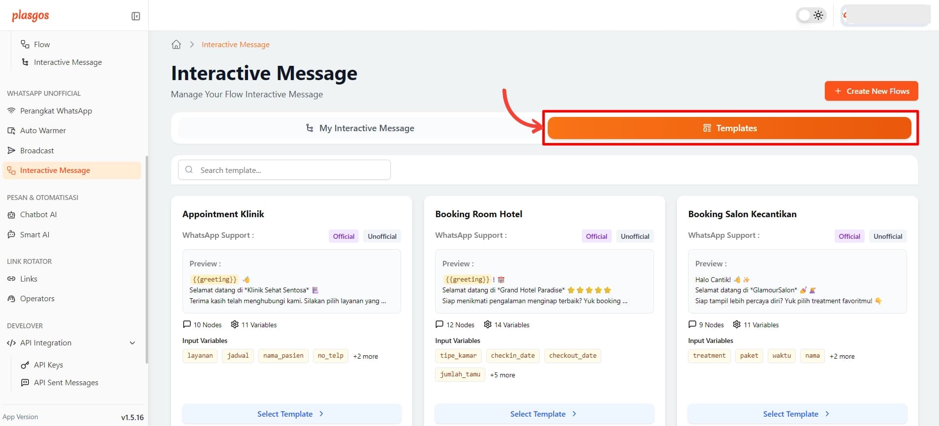 interactive
templates