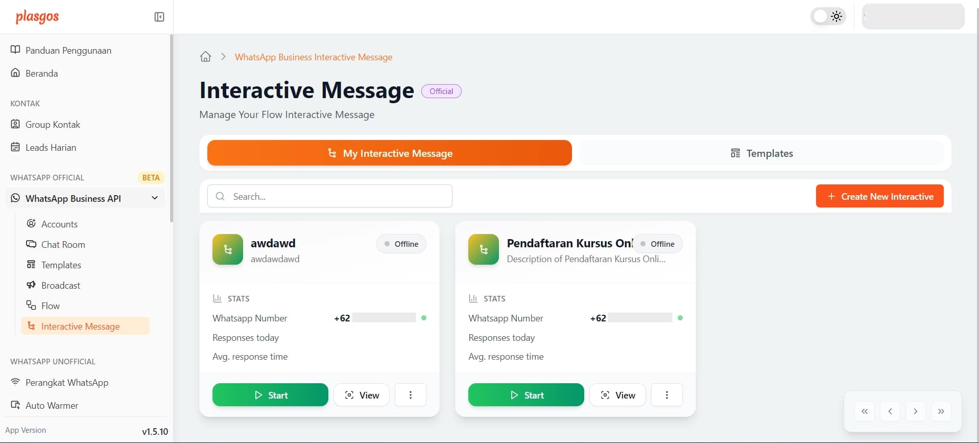 waba interactive
message