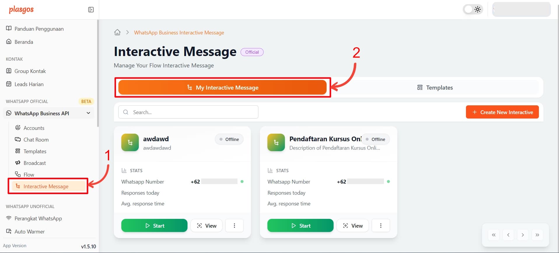 waba interactive
message